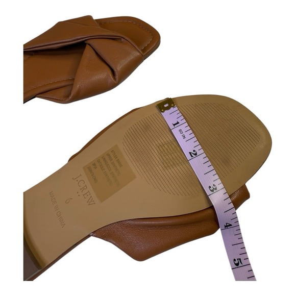 J. Crew Twisted Puff Slip On Slide Sandal in Brown Criss Cross Euro Summer NEW - Picture 9 of 10